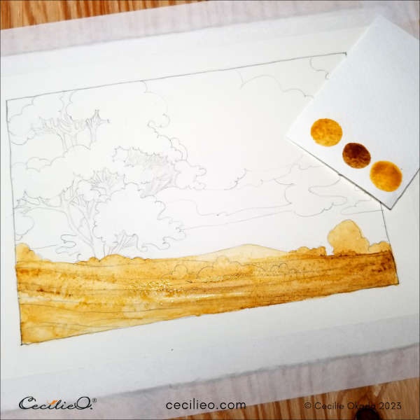 The colors I used for the field.