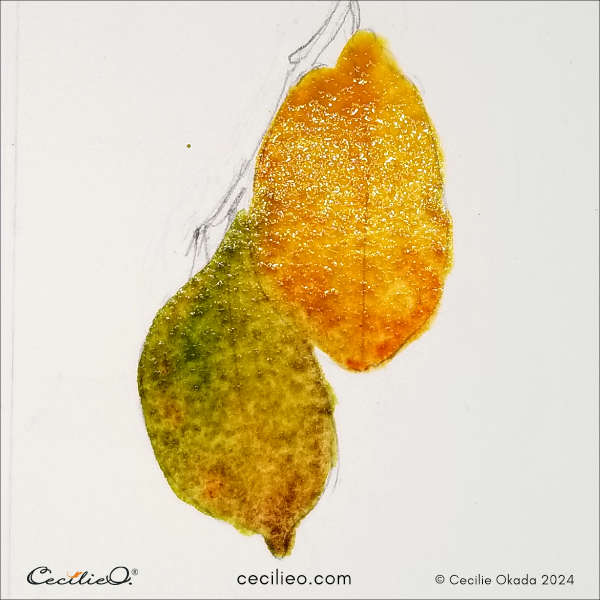 Playing with watercolors that flow into each other.