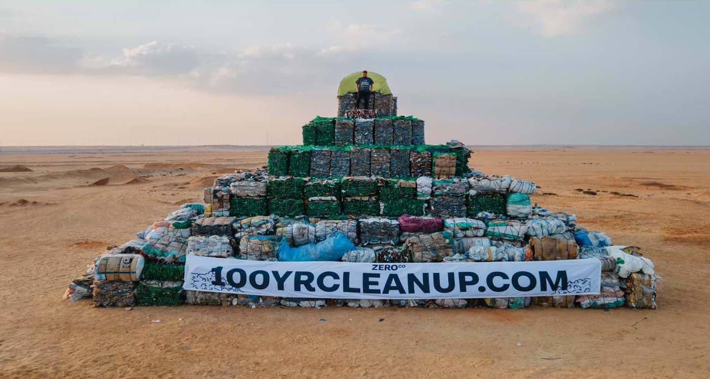 ♻️ Pyramid out of 20 ton plastic inspires clean-ups