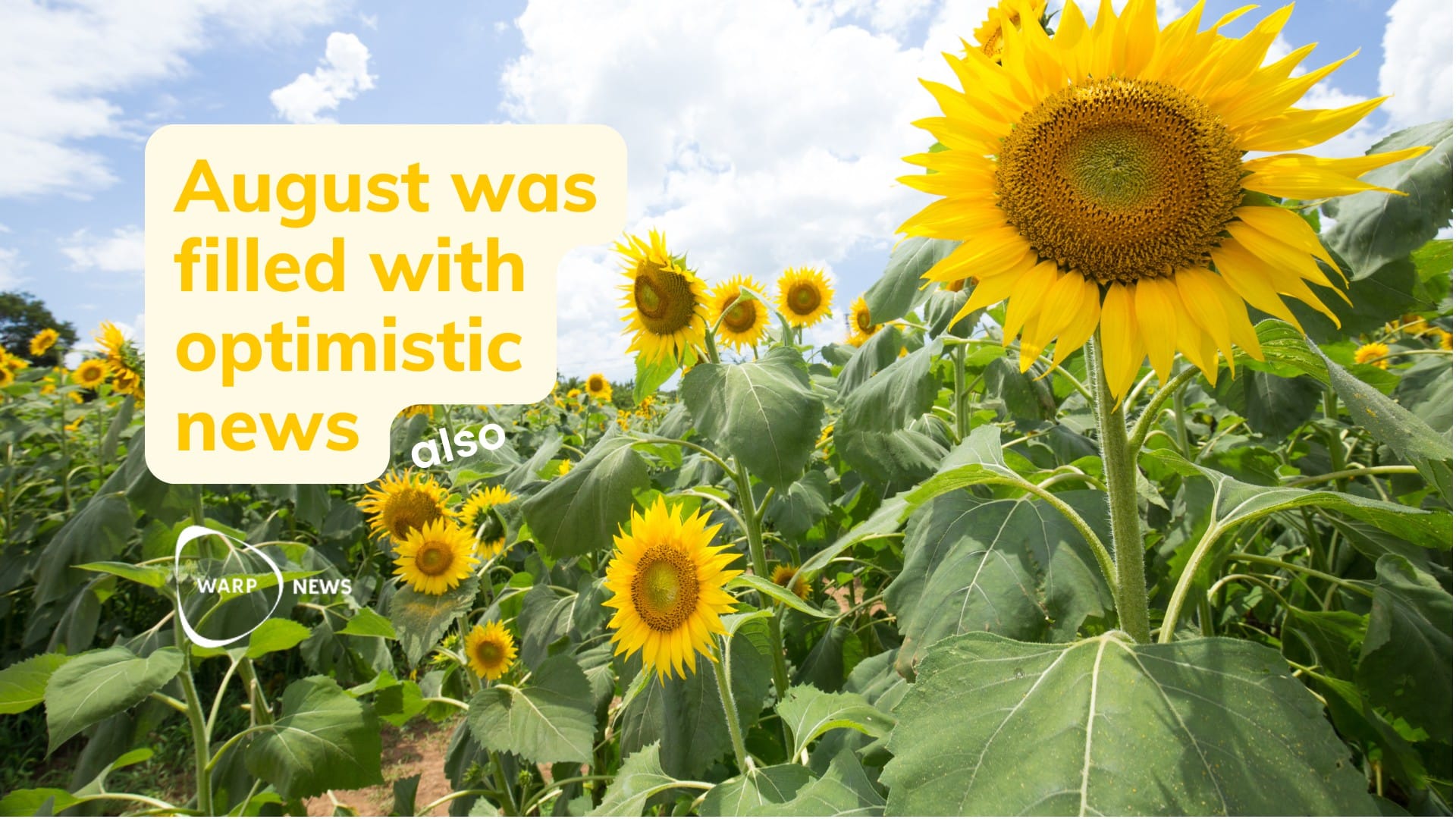 💡 Fact-based optimistic news from August