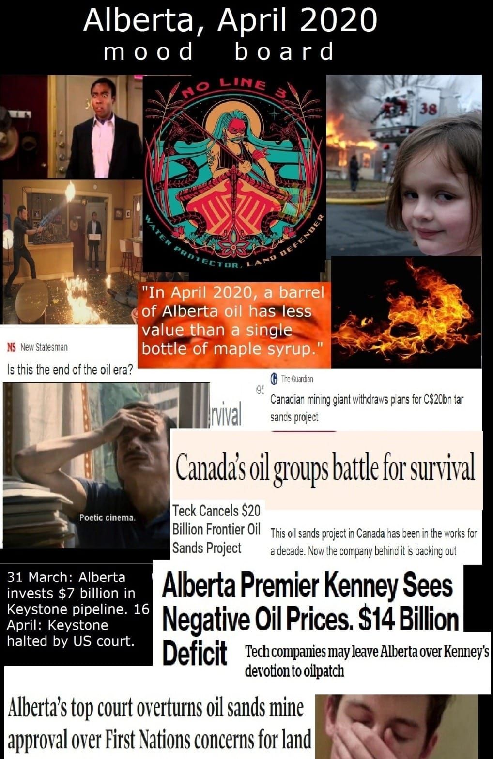 'Alberta in April 2020' moodboard: Fossil fuel apocalypse