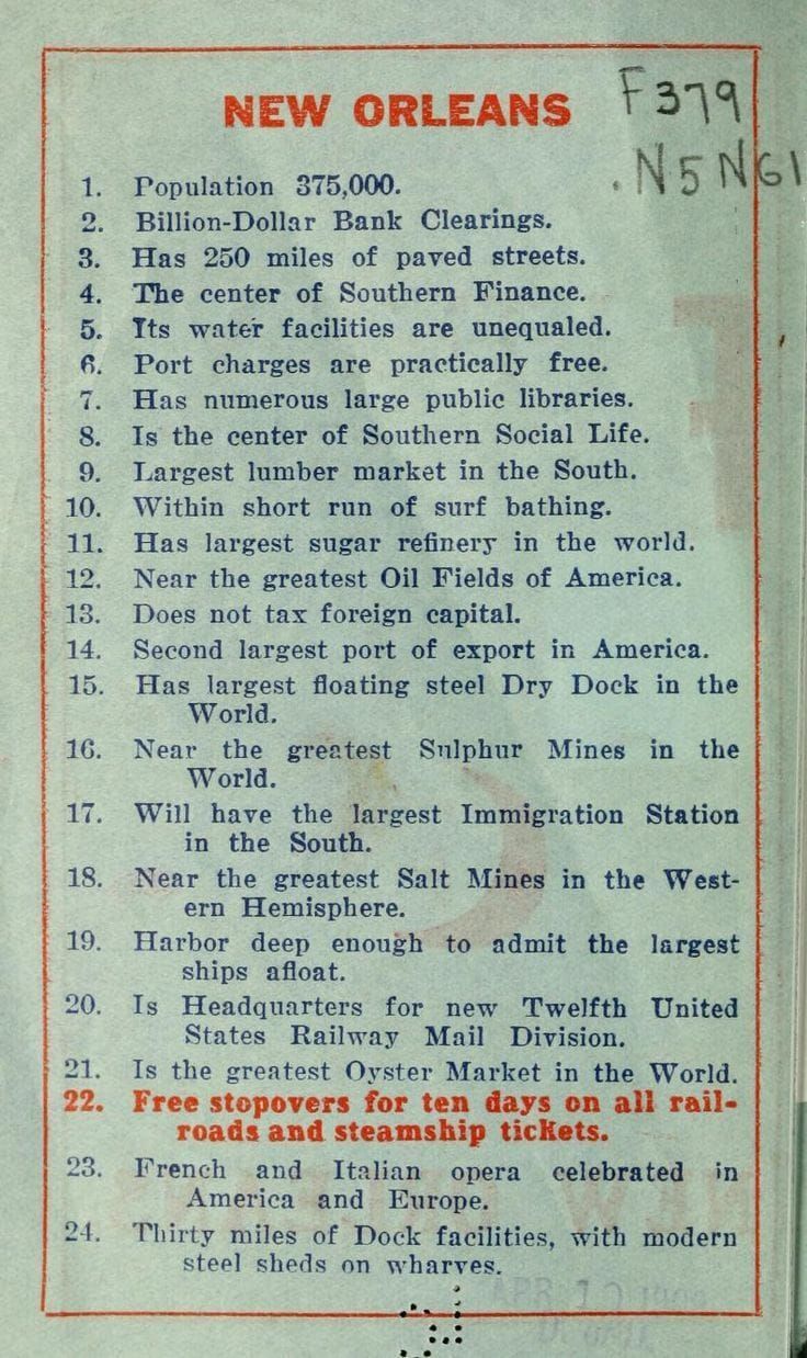 Contextualizing a boastful promotional pamphlet from New Orleans, 1900