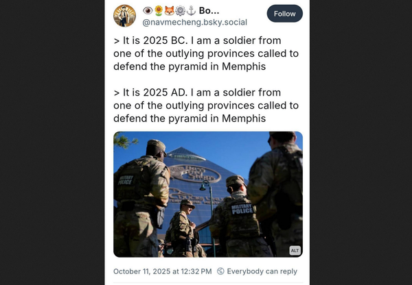 Contextualizing a joke about militarized 'Great Black (Bass Pro Shop) Pyramid': Labor coercion, Black dissent, supply-chain ghost acres, and armed guards defending a box-store parking lot