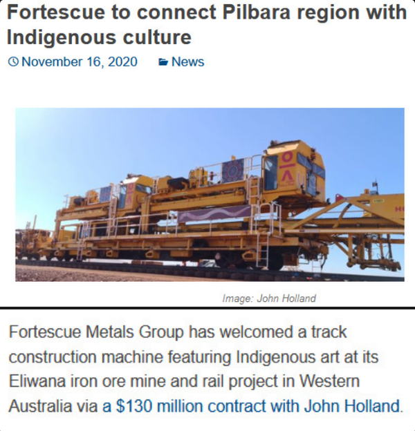 Contextualizing intense Australian mining on Aboriginal land of Pilbara (a timeline and critique of a corporate publicity stunt)
