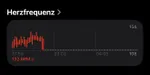 Ein Screenshot der Apple-Watch-Fitness-App zeigt einen abrupt abbrechenden Graphen mit einer durchschnittlichen Frequenz von 132 BPM. © Roman Jasiek