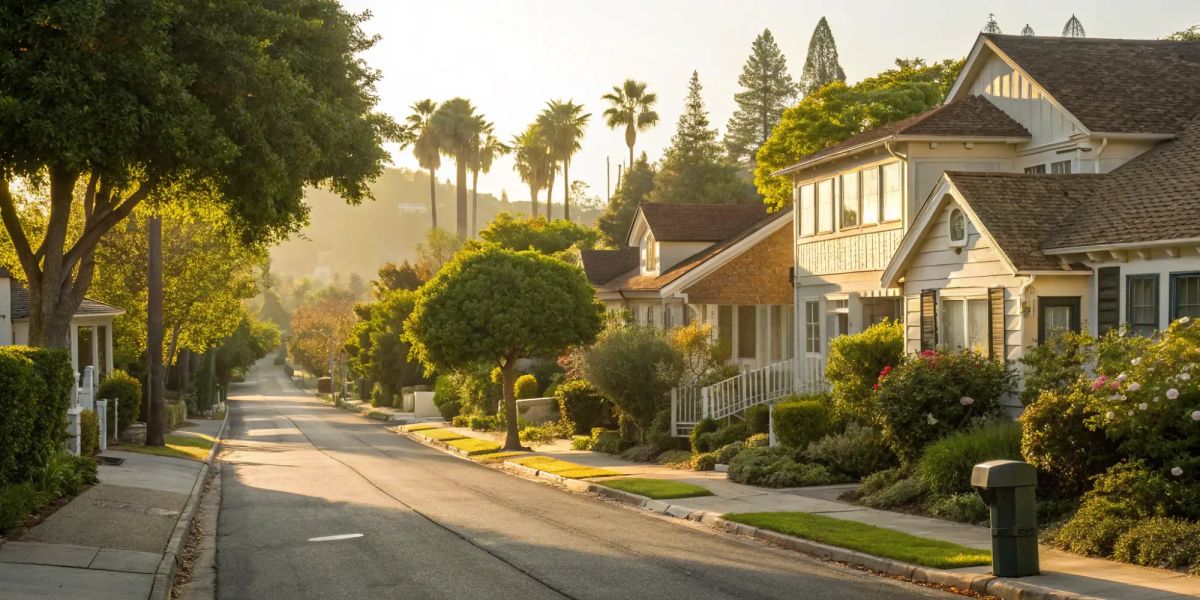 A California home on a suburban street, a focus for finding home insurance availability.