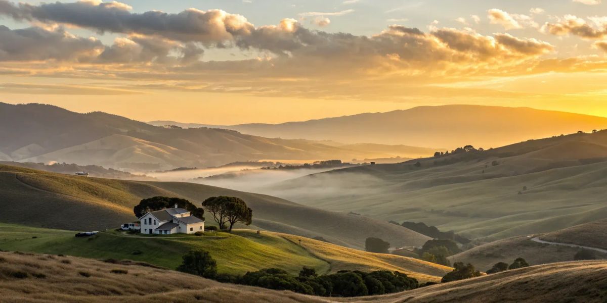 A hopeful sunrise over a California home as new insurers enter the state.