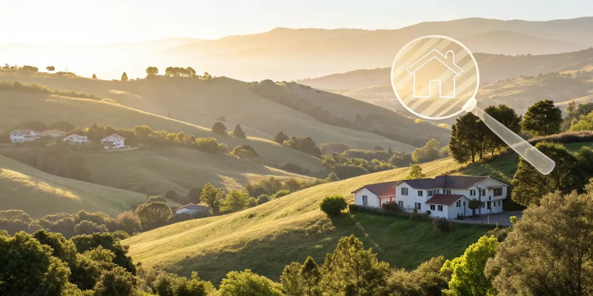 Using the California home insurance finder tool to search for coverage on a hillside house.