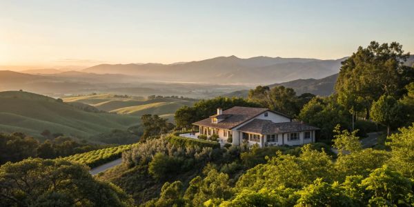 A California home at sunset, the subject of a search for the best home insurance using a finder.