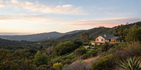 A home in a California high-wildfire-risk area needing the best home insurance.