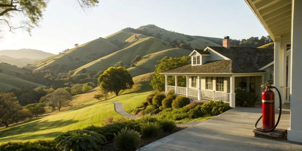 A California home in a high-risk area for wildfire insurance.