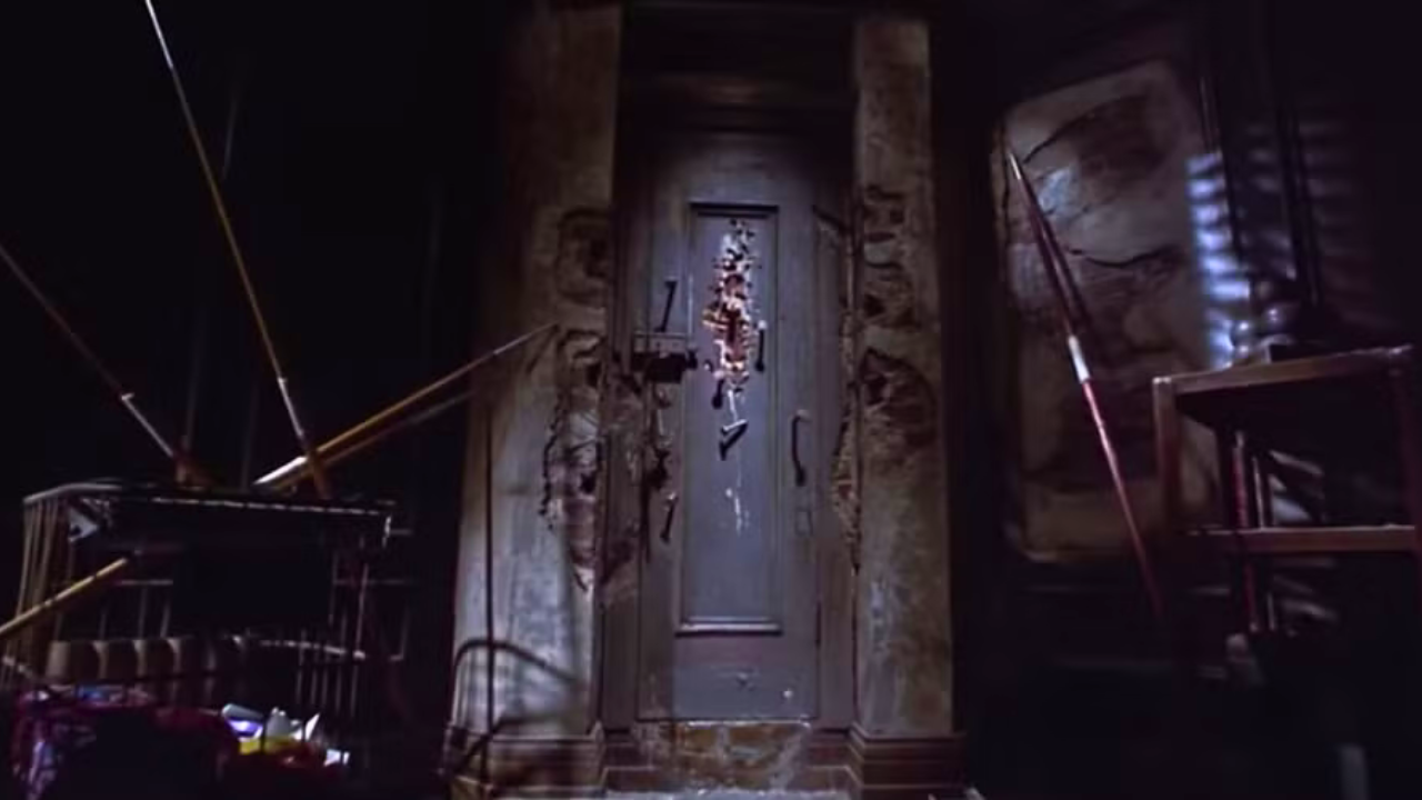 A dark, rusting metal closet where children are locked up when they annoy Miss Trunchbull.