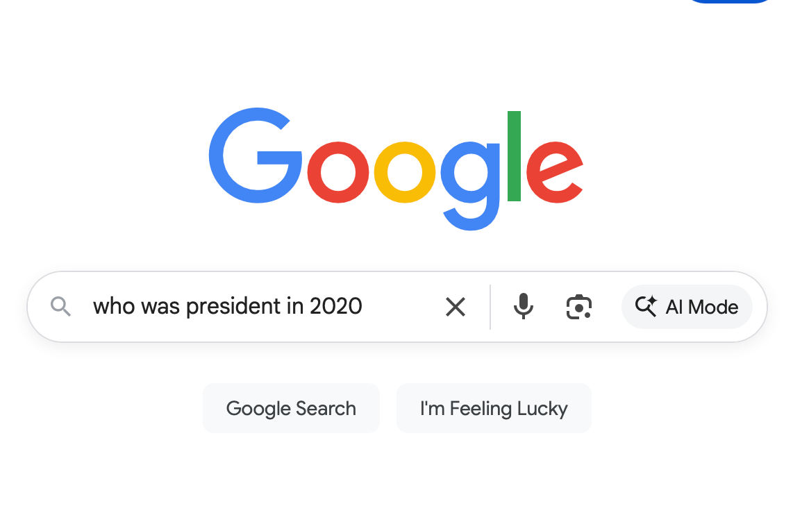 Who was president in 2020?