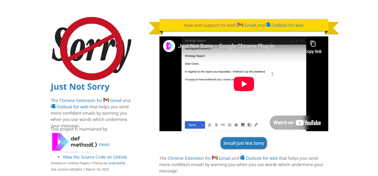 just not sorry - Email Productivity Tools
