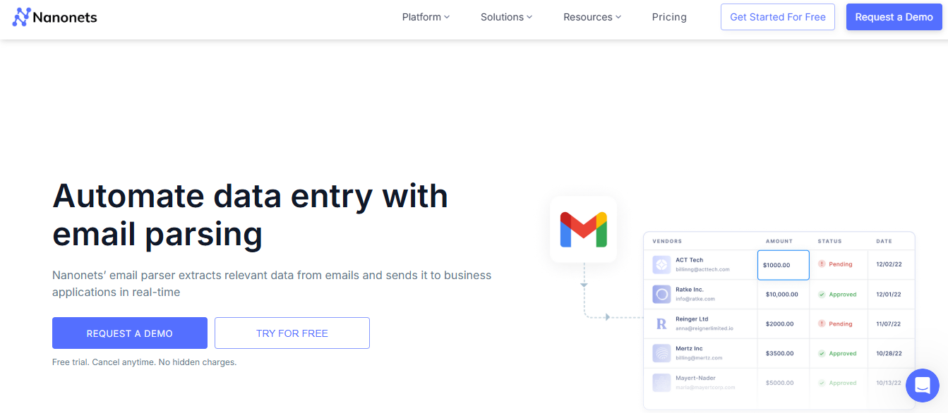 nano nets - Best Email Parser