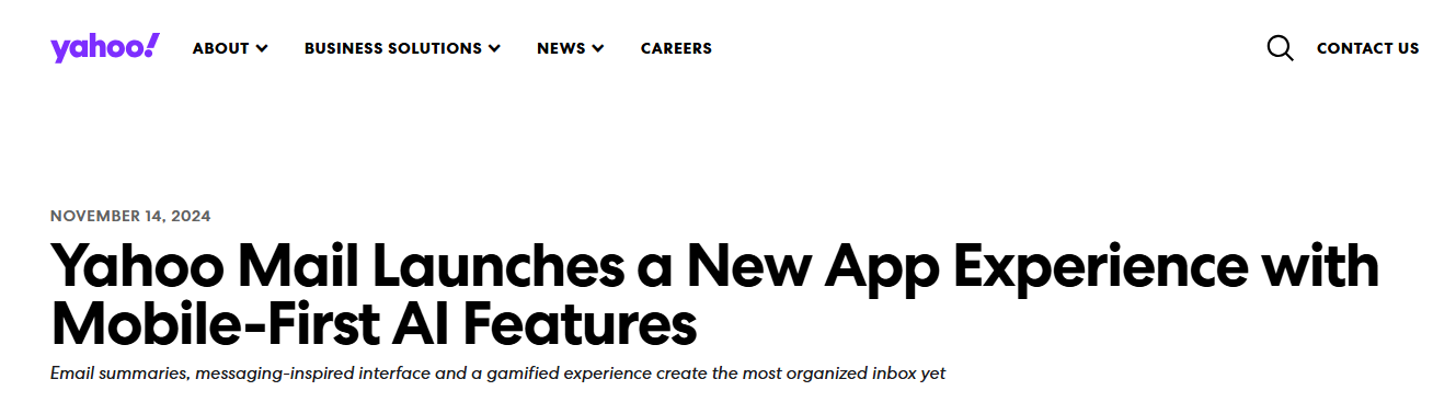 yahoo email summaries - Email Summary