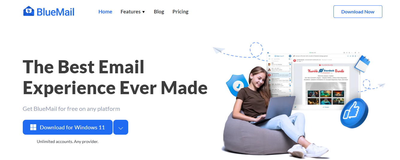 blue mail - Gmail Alternatives