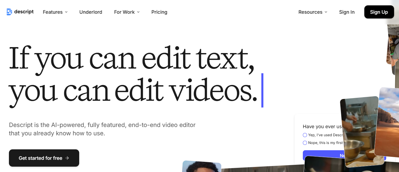 descript - Best Free AI Tools
