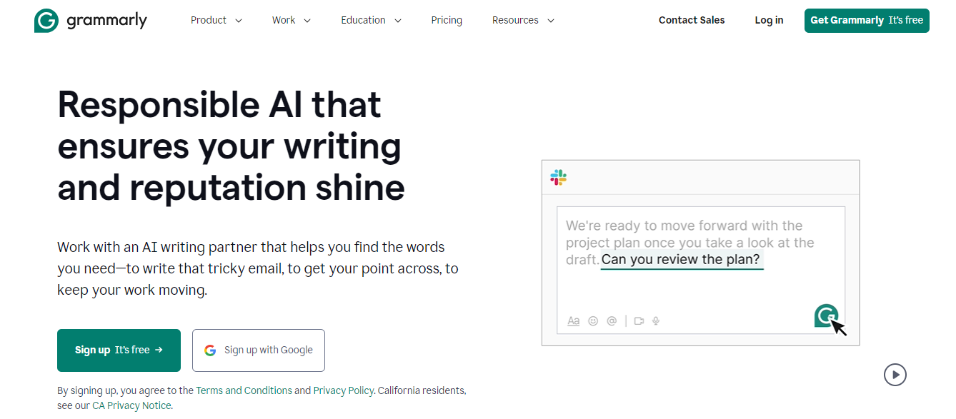 grammarly - Best AI Tools for Math Teachers
