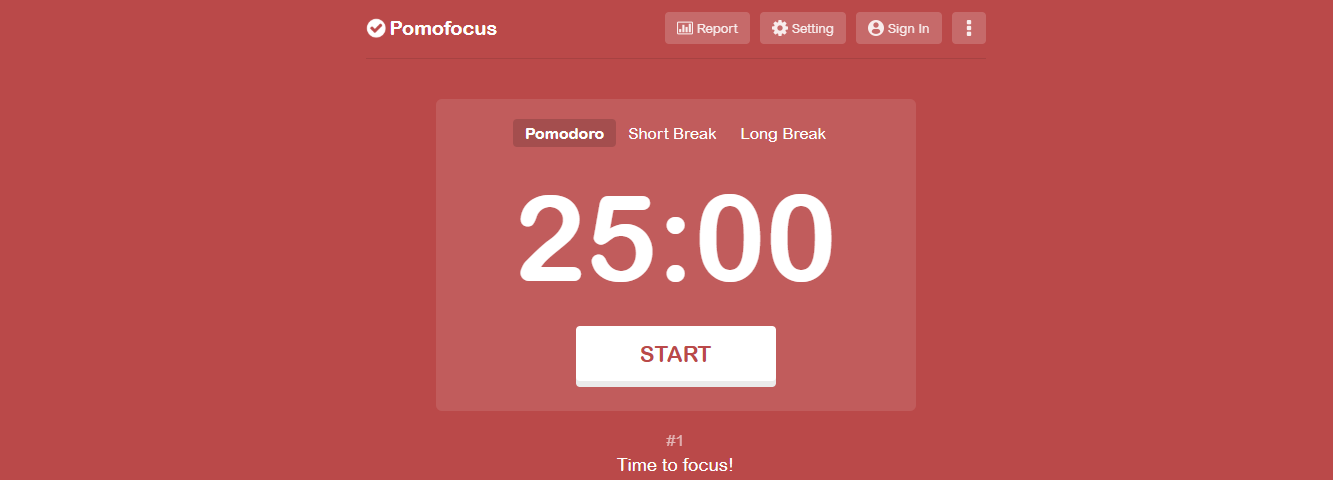 pomofocus - Personal Productivity Tool 