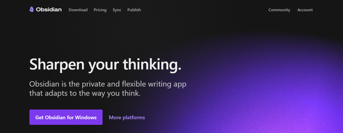 obsidian - Personal Productivity Tool 