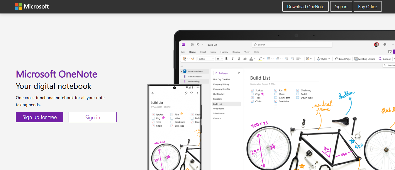 MS one note - Note-Taking App That Converts Handwriting to Text