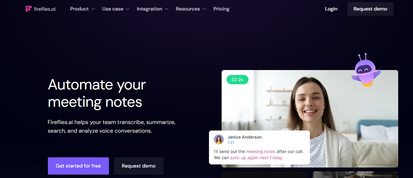 fire flies - Best Zoom AI Notetaker