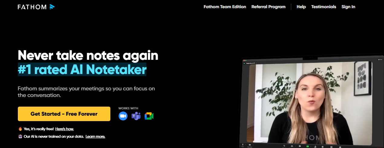 fathom - Best AI for Meeting Notes