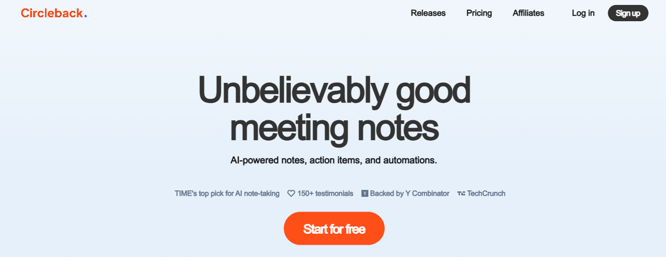 circle back - Best AI for Meeting Notes