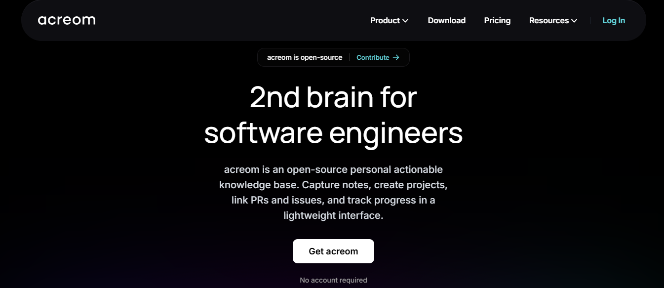 acreom - Best Note-Taking App for Coding 