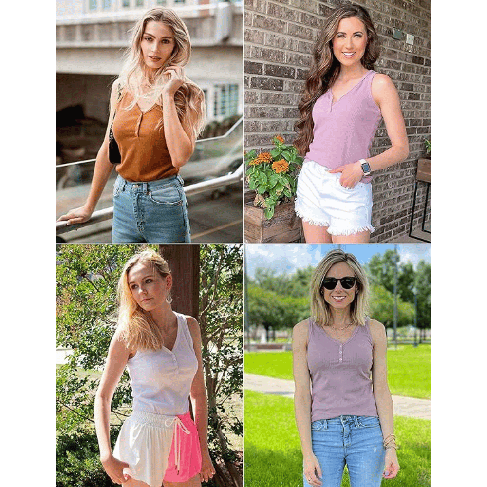 Merokeety V Neck Tank Top For Women