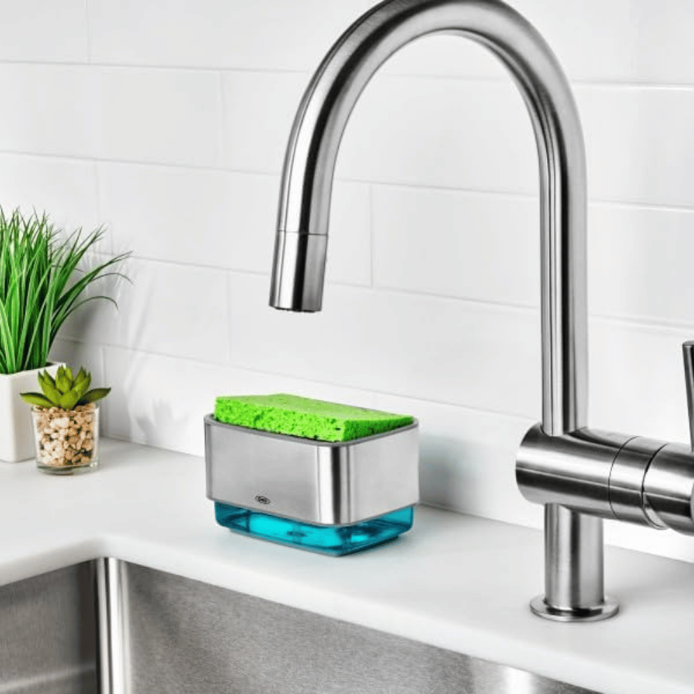 OXO Good Grips Stainless Steel Soap Dispensing Sponge Holder