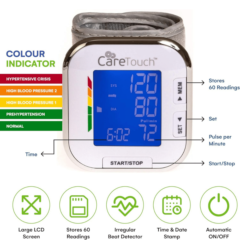 Care Touch Digital Wrist Blood Pressure Monitor