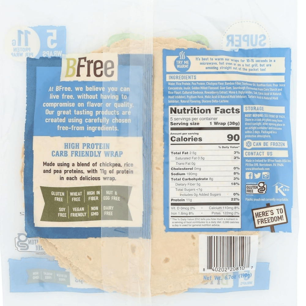 BFree High Protein Carb Savvy Tortillas
