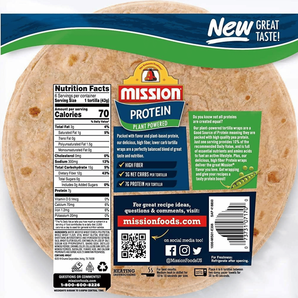 Mission Plant Powered Protein Tortillas