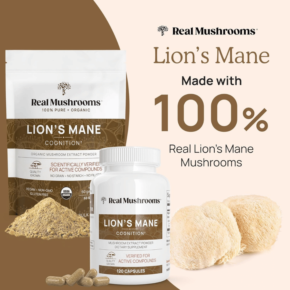 Real Mushrooms Lion’s Mane Supplement Capsules