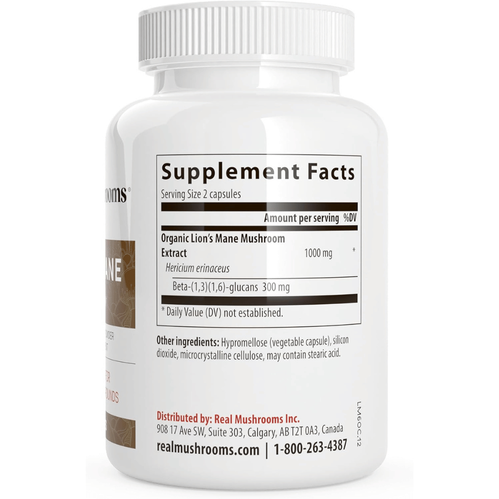 Real Mushrooms Lion’s Mane Supplement Capsules