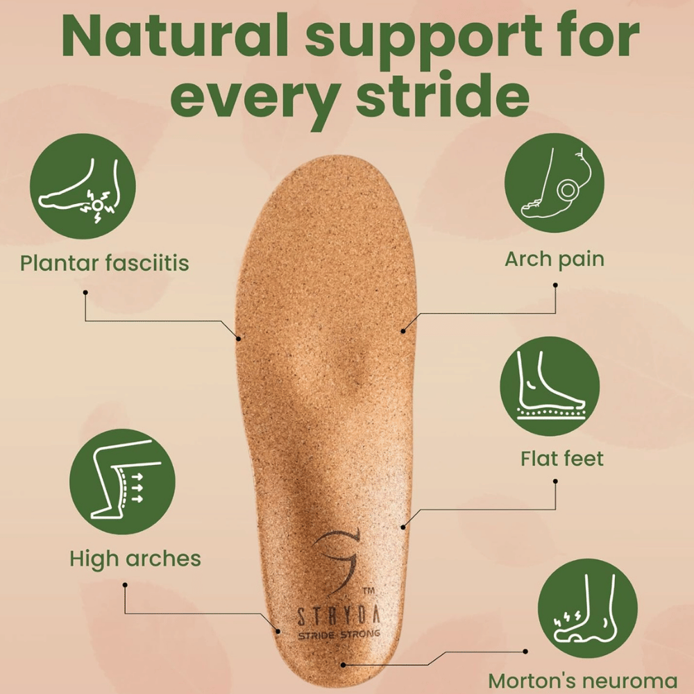 Stryda Orthopedic Cork Insoles