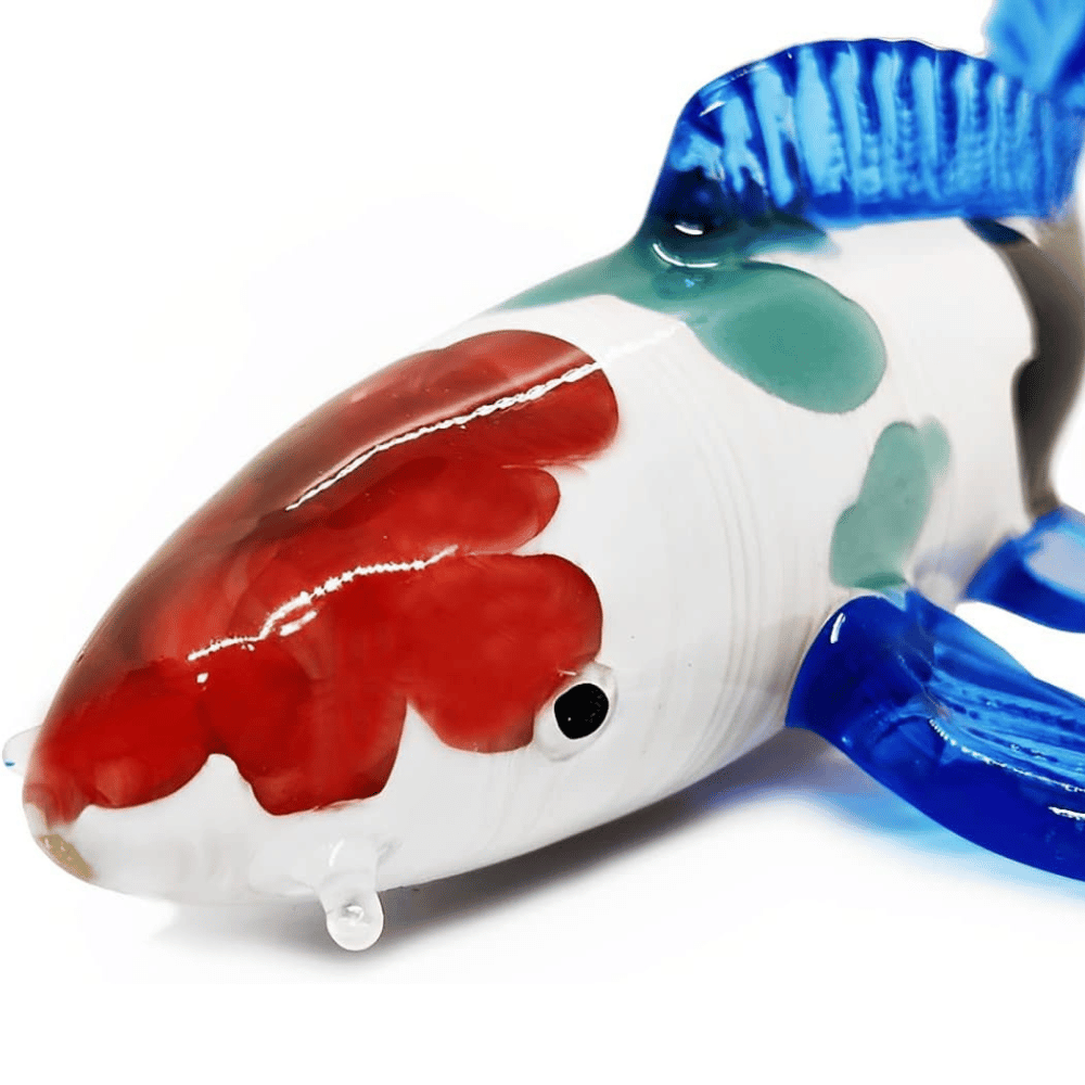 WitnyStore Blue White Red Glass Fish