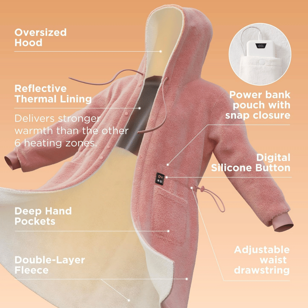 Bedsure Portable Heated Wearable Blanket Hoodie