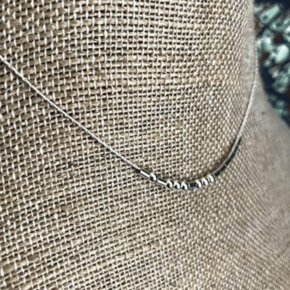 Blue Beckett Morse Code Necklace
