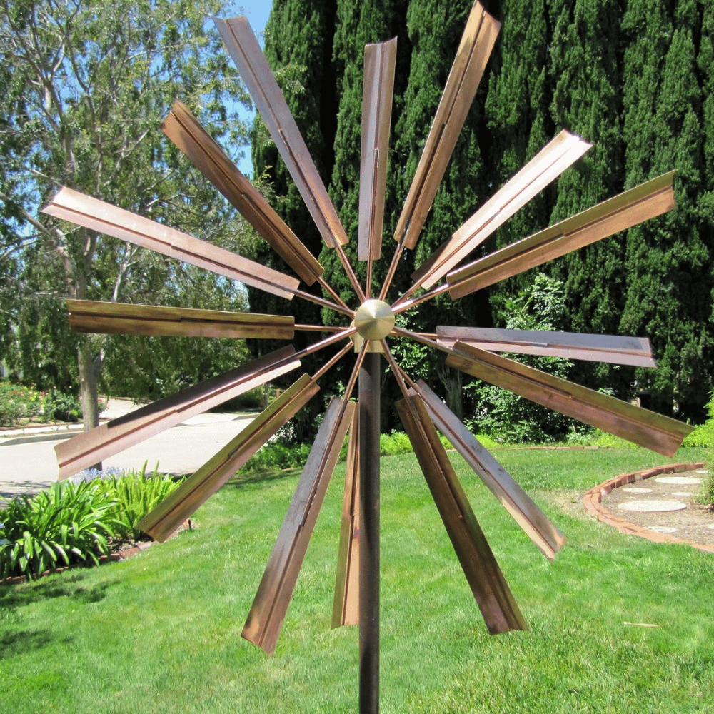 Stanwood Wind Sculpture Kinetic Copper Dual Spinner