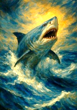 A shark jumping out of the water

AI-generated content may be incorrect.