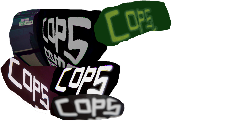 a collage of various pictures of the word 'cops'