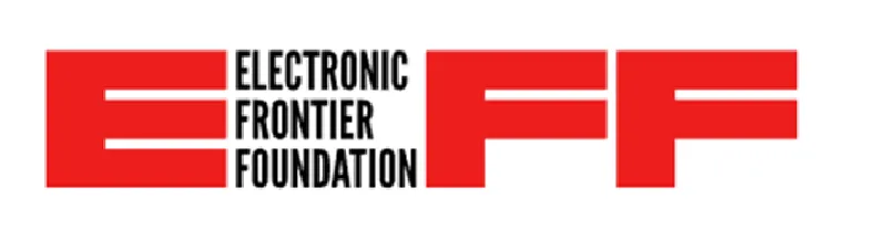 Electronic Frontier Foundation EFF in bright red capital letters
