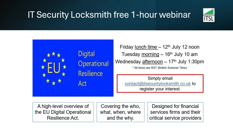 Free digital operational resilience webinars