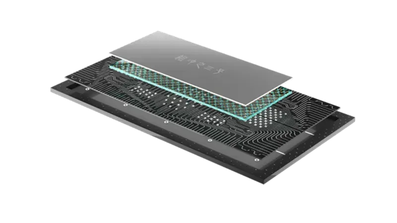A computer circuit with a chip representing the Zuchongzhi-3