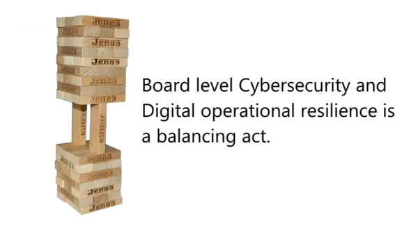 A picture of a tower of small wooden pieces carefully balanced with a caption.