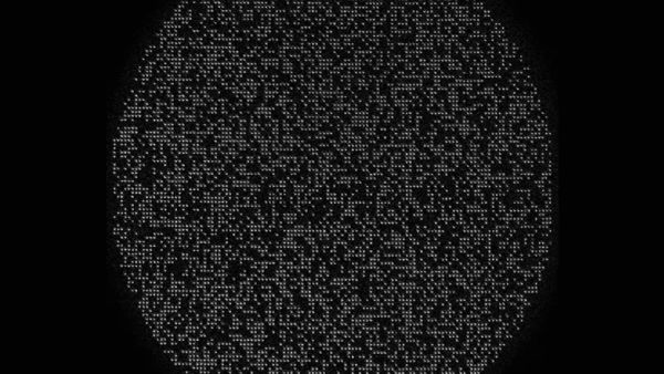 A circular image showing 6,100 sources of light