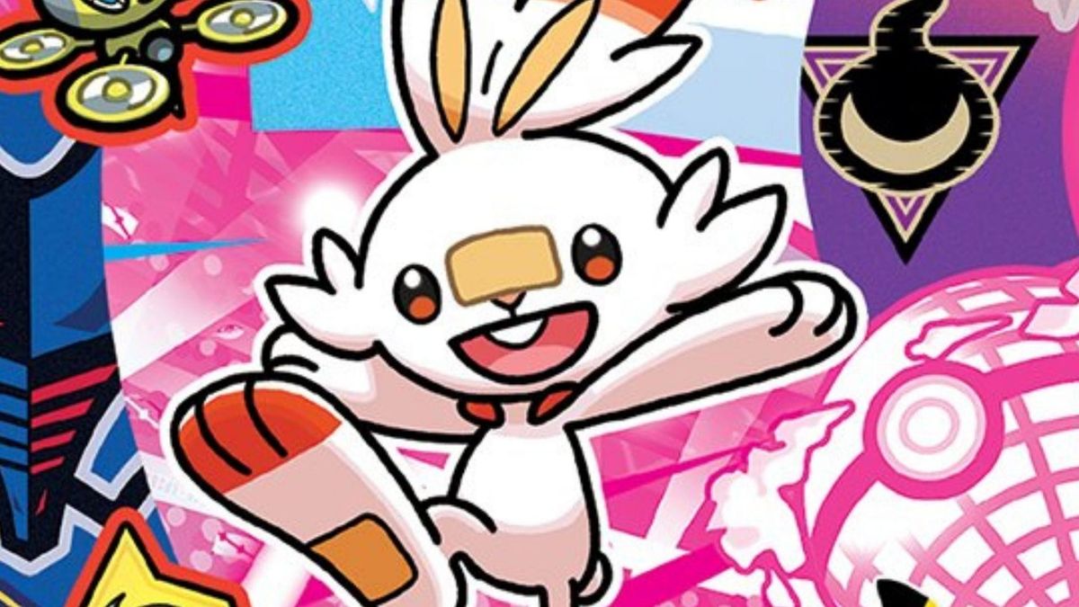A close up of the artwork on the Scorbunny Pokémon card from Pokémon First Partner Series 2 collection